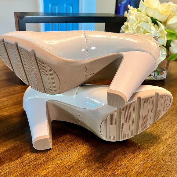 BRAND NEW Jenn Ardor Women's Round Toe Chunky Patent Heel Pump In Nude Size 8.5 - Picture 9 of 9